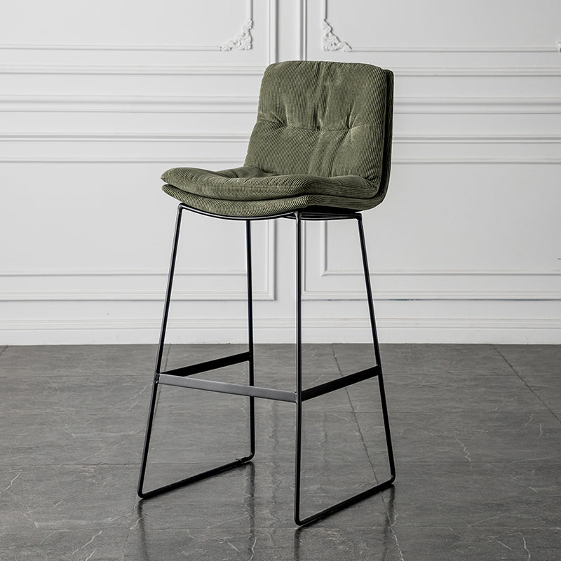 Scandinavian Low Back Home Stool Matte Finish Upholstered Barstool