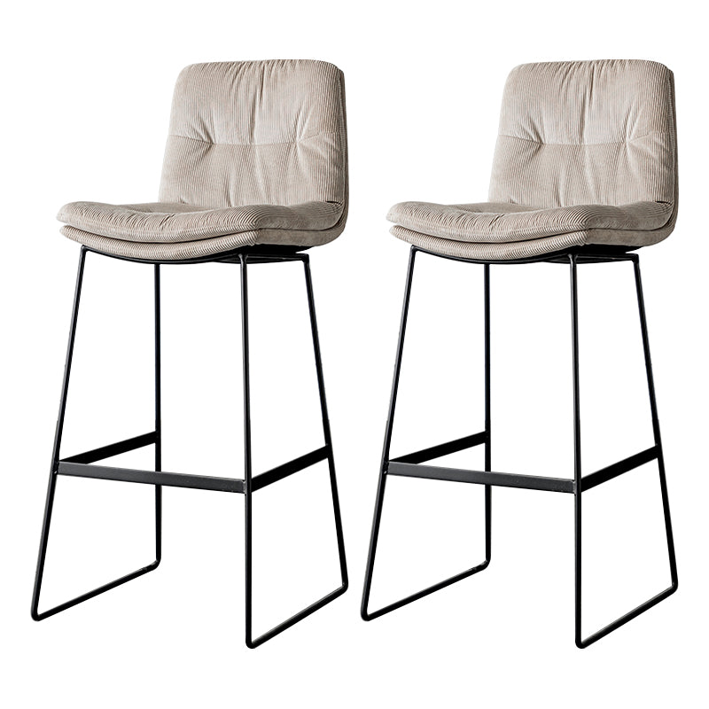 Scandinavian Low Back Home Stool Matte Finish Upholstered Barstool