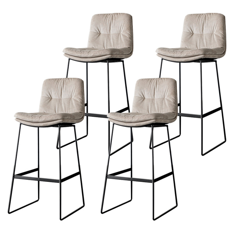 Scandinavian Low Back Home Stool Matte Finish Upholstered Barstool