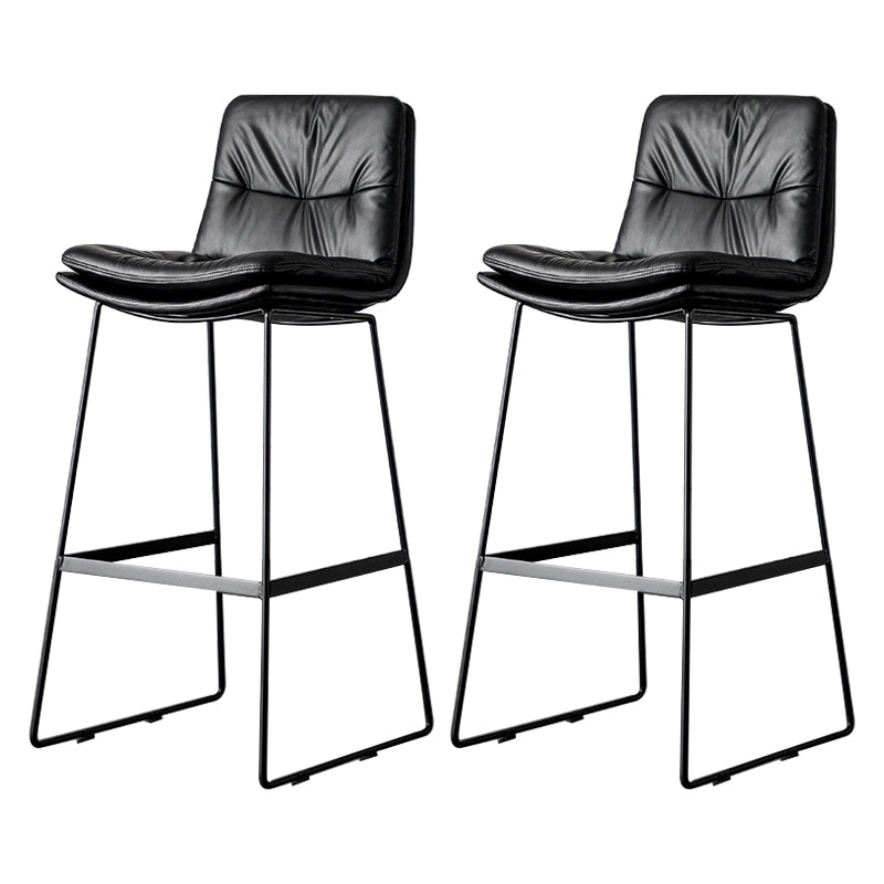 Scandinavian Low Back Home Stool Matte Finish Upholstered Barstool