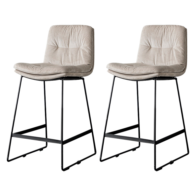 Scandinavian Low Back Home Stool Matte Finish Upholstered Barstool