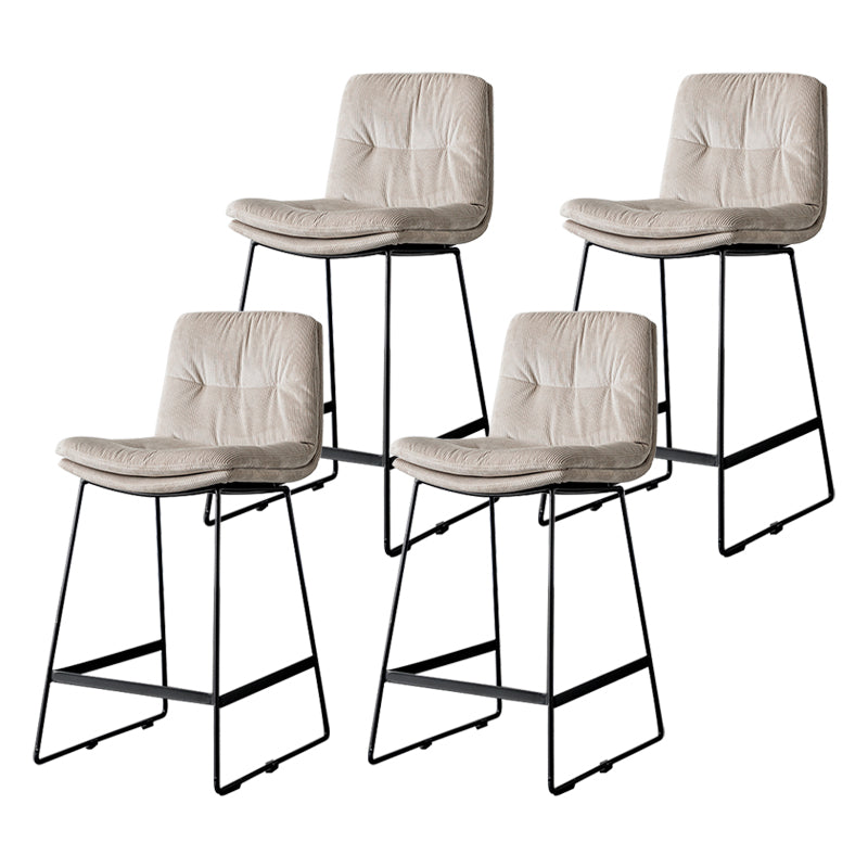 Scandinavian Low Back Home Stool Matte Finish Upholstered Barstool