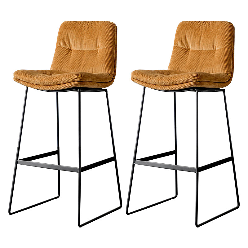 Scandinavian Low Back Home Stool Matte Finish Upholstered Barstool