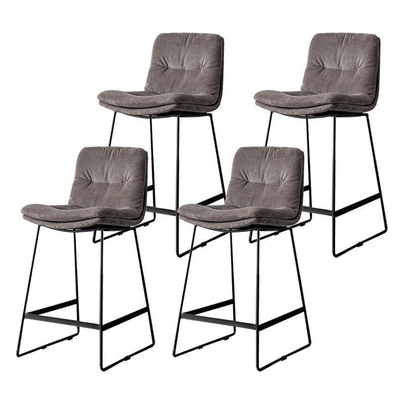 Scandinavian Low Back Home Stool Matte Finish Upholstered Barstool