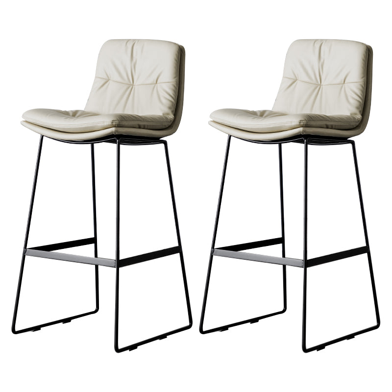 Scandinavian Low Back Home Stool Matte Finish Upholstered Barstool