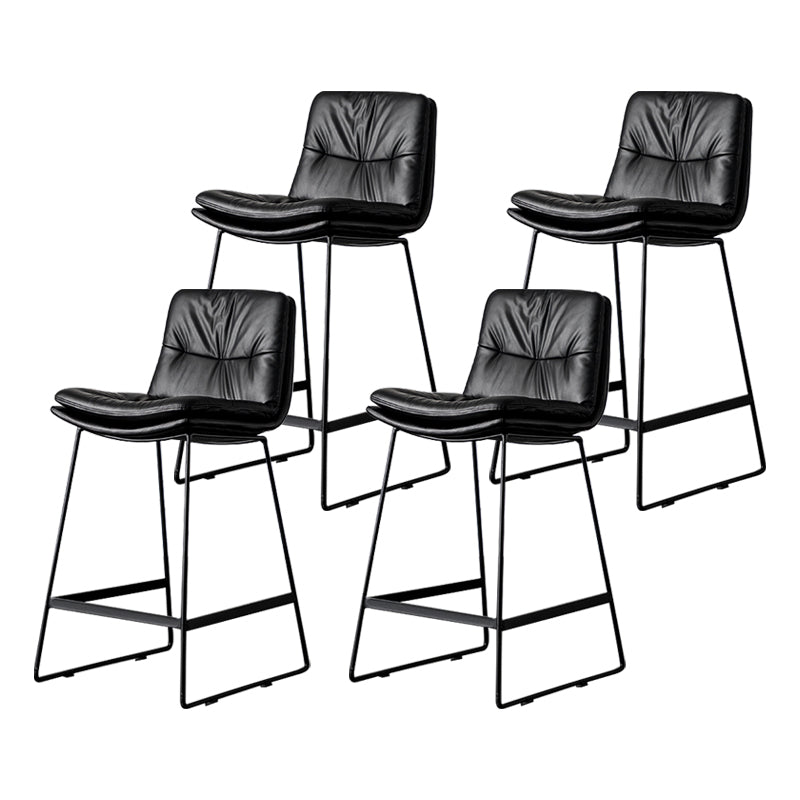 Scandinavian Low Back Home Stool Matte Finish Upholstered Barstool