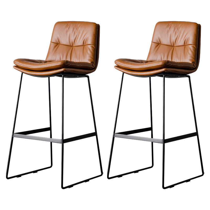 Scandinavian Low Back Home Stool Matte Finish Upholstered Barstool