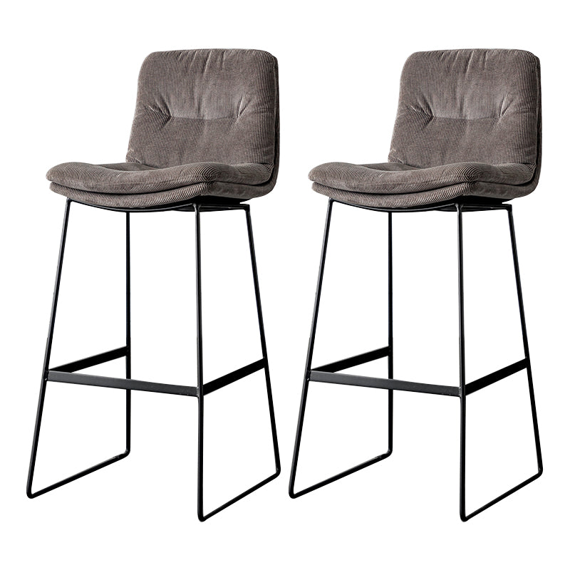 Scandinavian Low Back Home Stool Matte Finish Upholstered Barstool