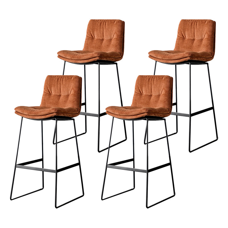 Scandinavian Low Back Home Stool Matte Finish Upholstered Barstool
