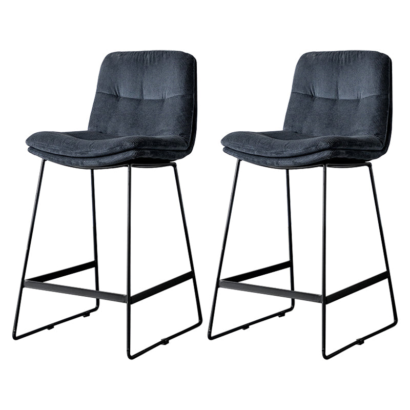 Scandinavian Low Back Home Stool Matte Finish Upholstered Barstool
