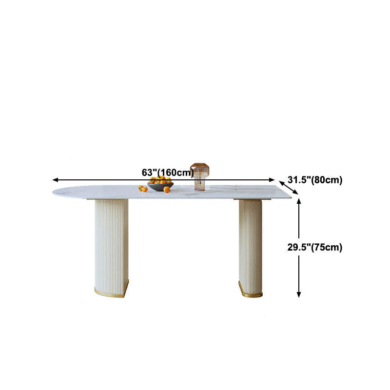 Glam 1/3/5 Pieces Dining Set Rectangle Stone Dining Table for Dining Room