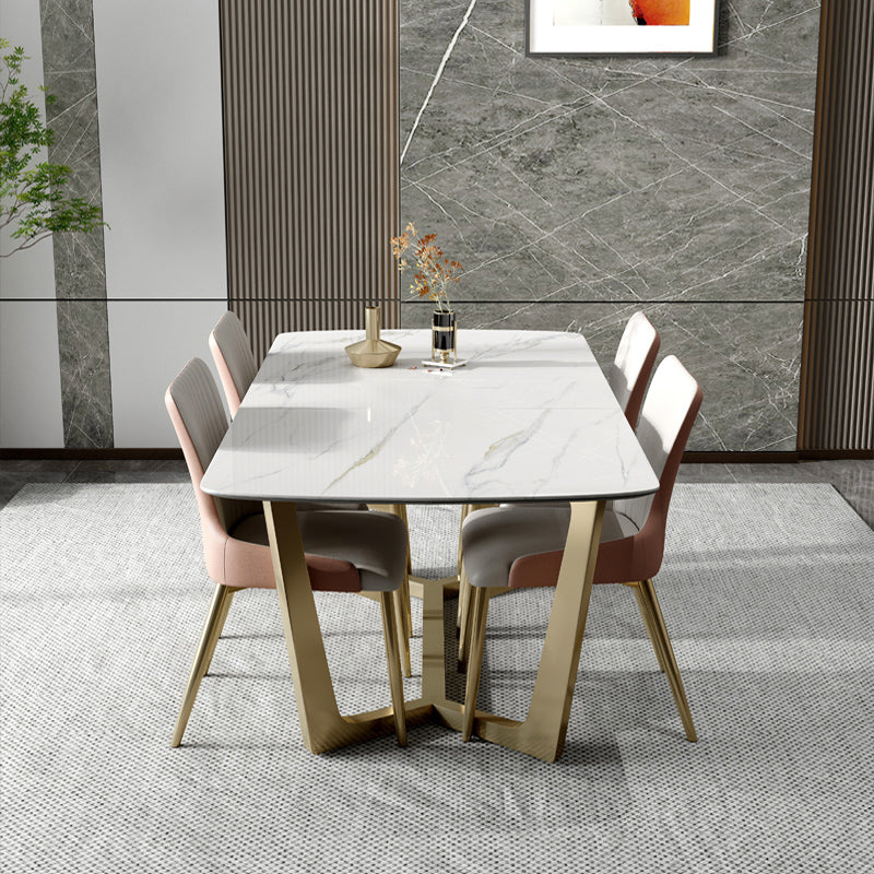 Glam 1/4/5/7 Pieces Scalable Dinette Set with Sintered Stone Rectangle Dining Table Set