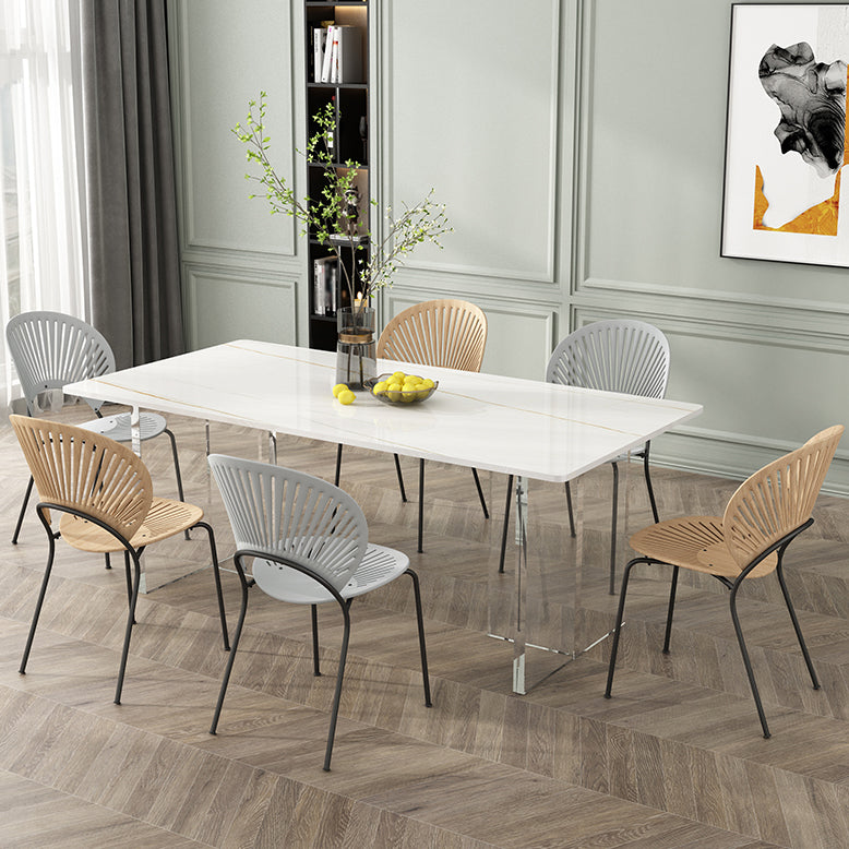 Modern 1/5/7 Pieces Dining Set Rectangle Stone Dining Table for Dining Room