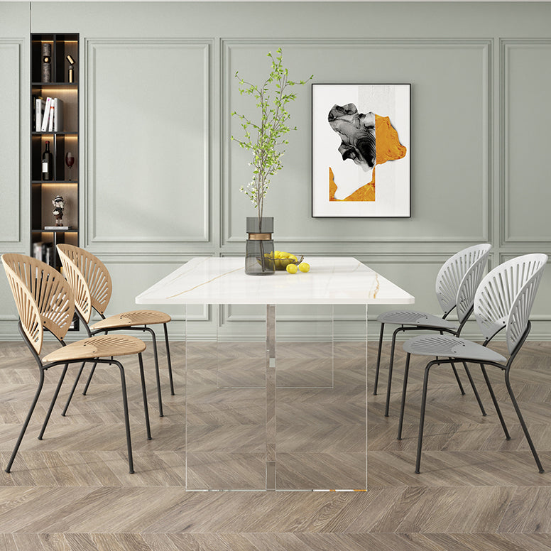 Modern 1/5/7 Pieces Dining Set Rectangle Stone Dining Table for Dining Room