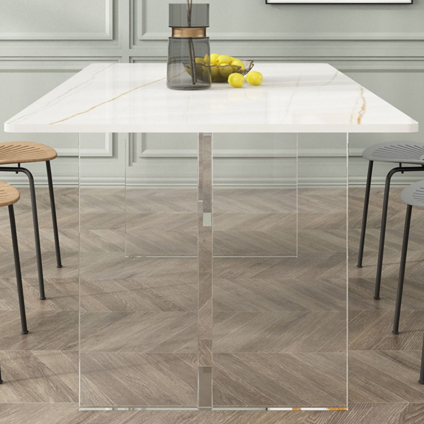 Modern 1/5/7 Pieces Dining Set Rectangle Stone Dining Table for Dining Room