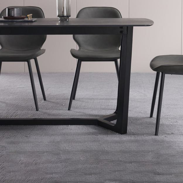 Modern 1/2/3/5 Pieces Dinette Set with Black Sintered Stone Top Rectangle Dining Table Set