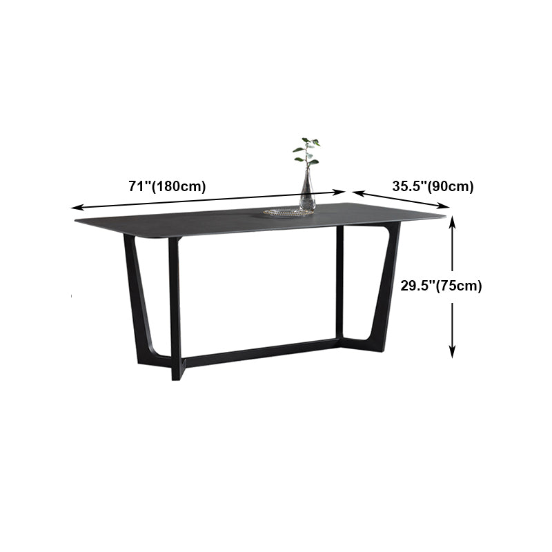 Modern 1/2/3/5 Pieces Dinette Set with Black Sintered Stone Top Rectangle Dining Table Set