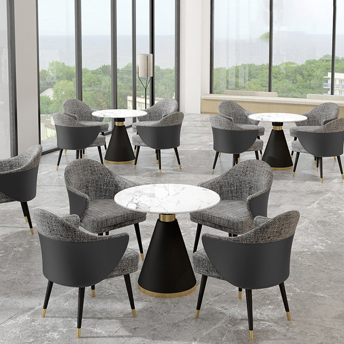 Glam 1/2/5 Pieces Dining Set Round Shape Sintered Stone Dining Table Set