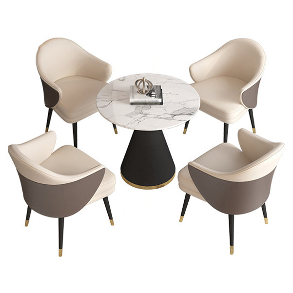 Glam 1/2/5 Pieces Dining Set Round Shape Sintered Stone Dining Table Set