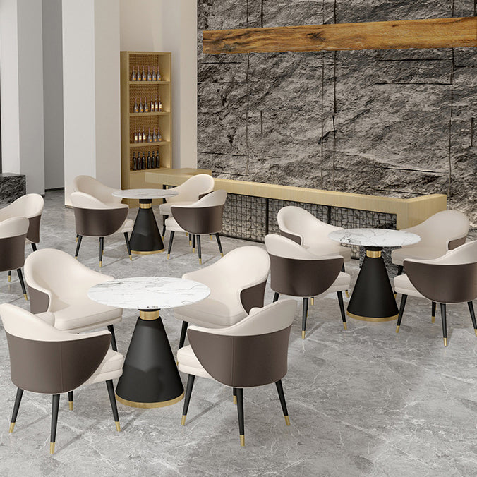 Glam 1/2/5 Pieces Dining Set Round Shape Sintered Stone Dining Table Set