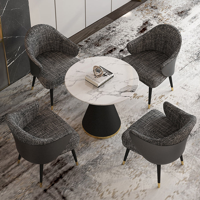 Glam 1/2/5 Pieces Dining Set Round Shape Sintered Stone Dining Table Set