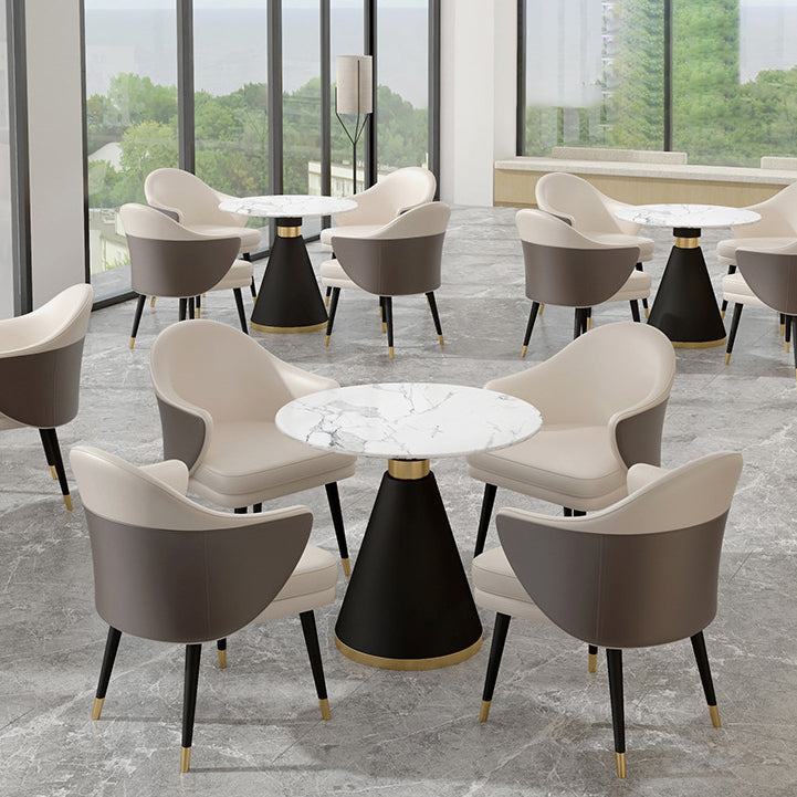 Glam 1/2/5 Pieces Dining Set Round Shape Sintered Stone Dining Table Set