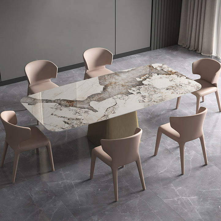 Nordic 1/4/7 Pieces Dining Set Sintered Stone Dining Table with Leather Chairs