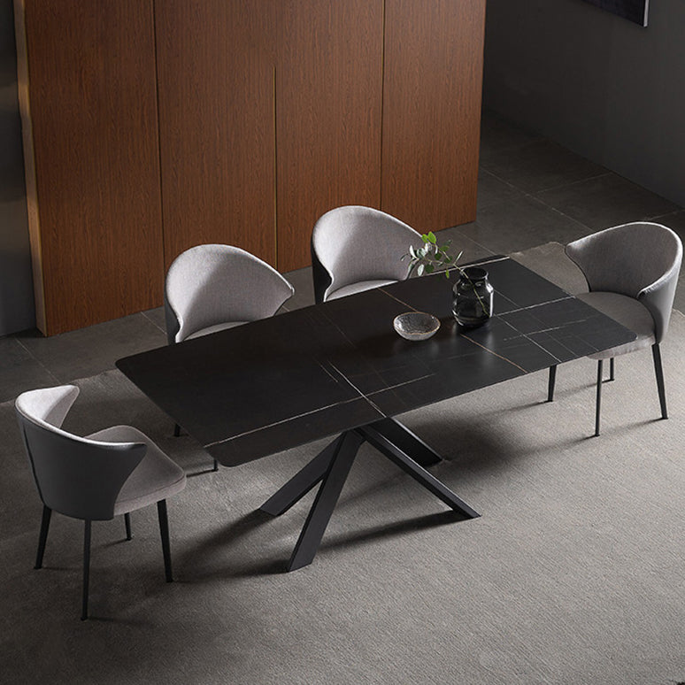 1/2/5/7 Pieces Dining Chairs Set  Black Sintered Stone Dining Table Set for Home