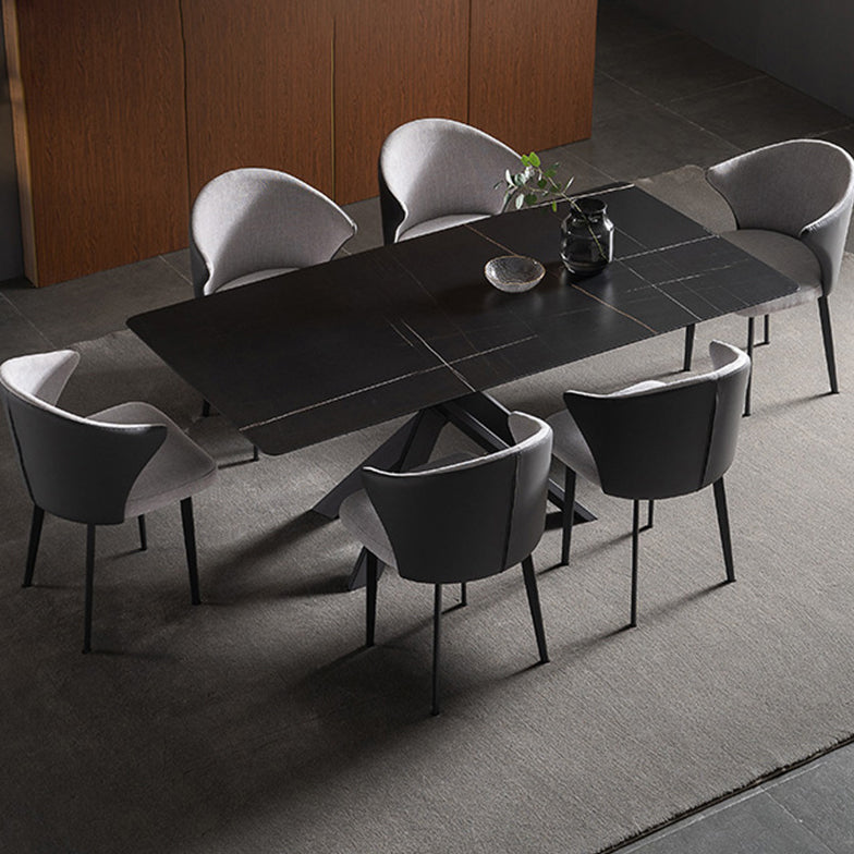 1/2/5/7 Pieces Dining Chairs Set  Black Sintered Stone Dining Table Set for Home