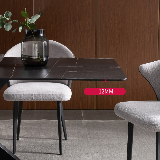 1/2/5/7 Pieces Dining Chairs Set  Black Sintered Stone Dining Table Set for Home