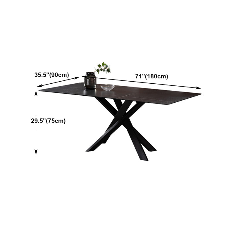 1/2/5/7 Pieces Dining Chairs Set  Black Sintered Stone Dining Table Set for Home