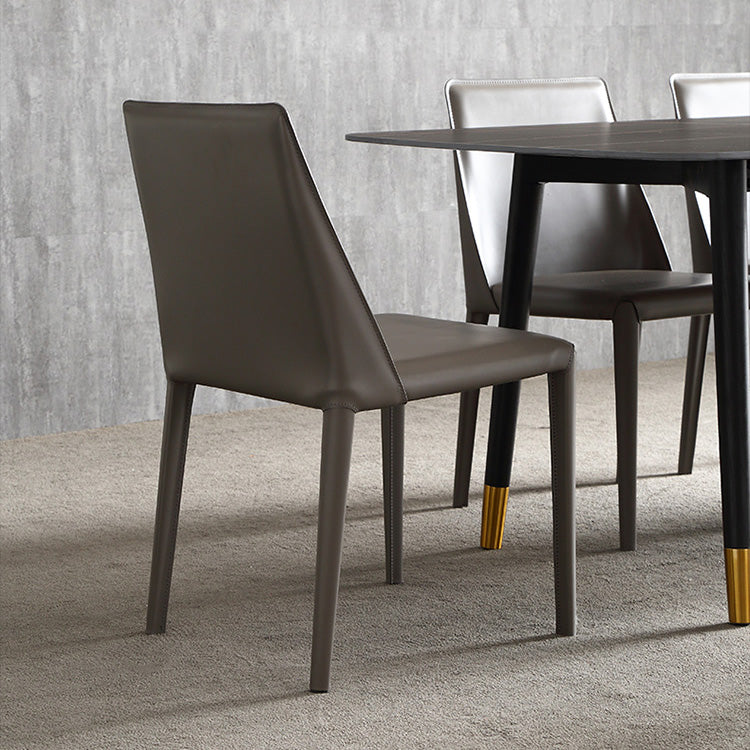 Modern 1/4/5/6/7 Pieces Dining Set Sintered Stone Dining Table with Leather Chairs