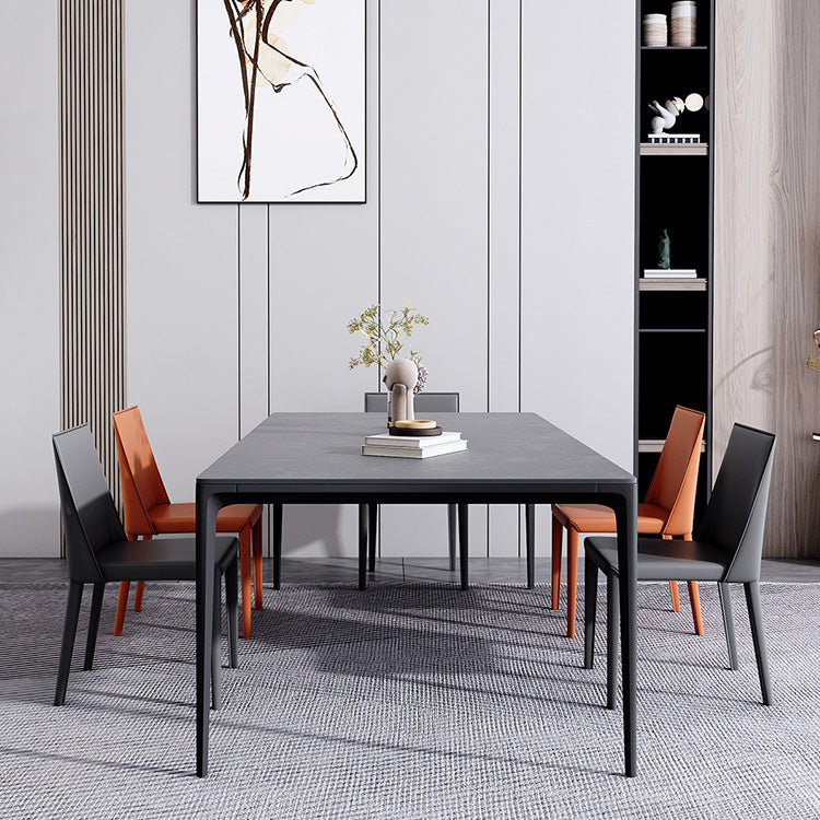 Modern 1/4/5/6 Pieces Aluminium Dinette Set with Sintered Stone Top Dining Table Set