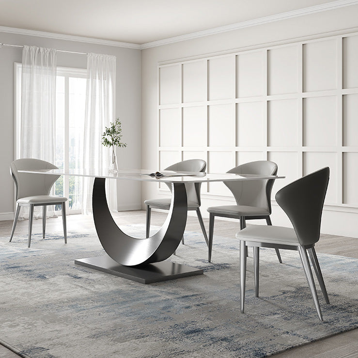 1/3/4/5/7/8 Pieces Dining Chairs Set  Dining Table Set with Sintered Stone Top