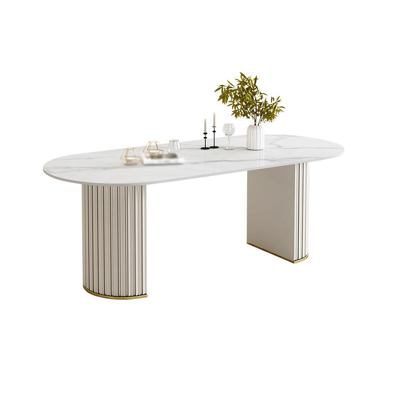 Glam 1/2/5/6/7 Pieces Dining Set Oval Sintered Stone Dining Table Set