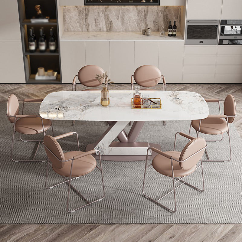 Contemporary 1/4/5/7 Pieces Dining Set Rectangle Dining Table Set with Pedestal Base