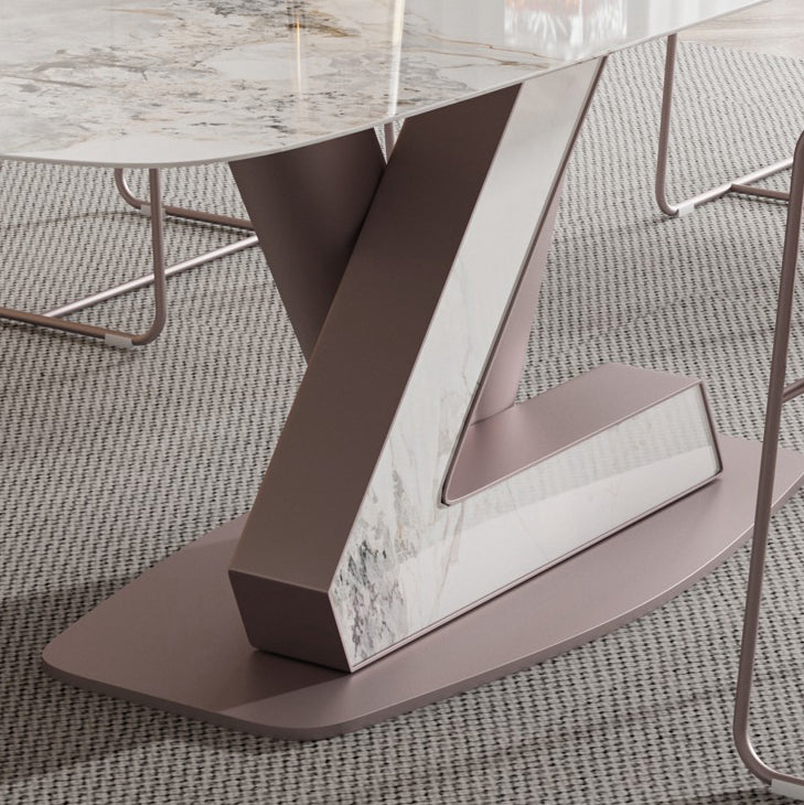 Contemporary 1/4/5/7 Pieces Dining Set Rectangle Dining Table Set with Pedestal Base