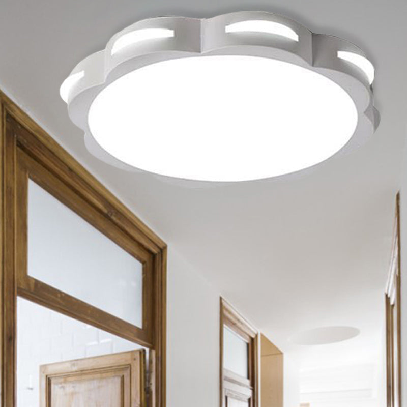 Bedroom Ceiling Lighting LED, Macaron Flush Mount Light with Acrylic Floral Shade for Girls