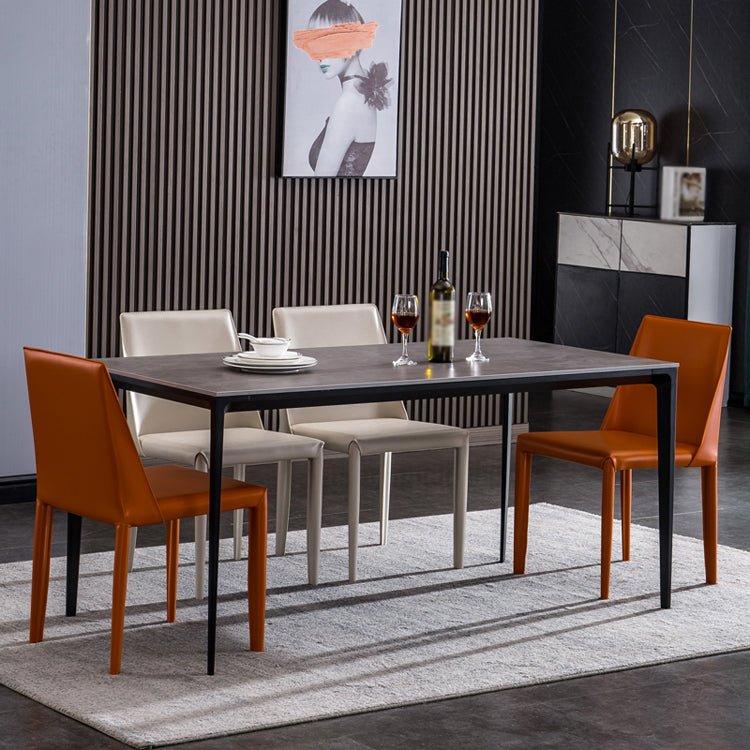 Sintered Stone Table for Restaurant Industrial Rectangle Dining Table with 4 Legs