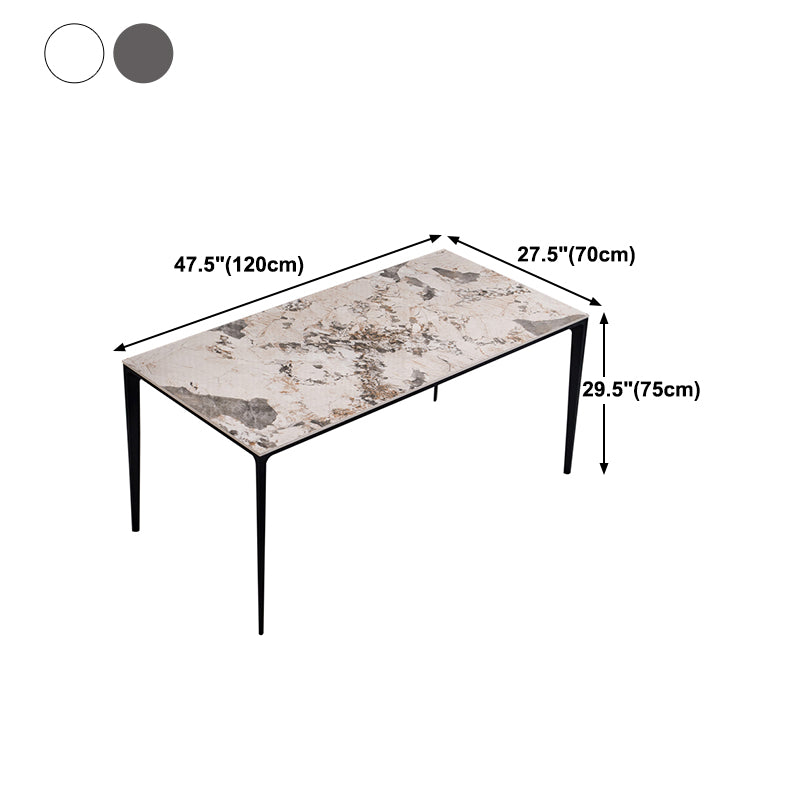 Sintered Stone Table for Restaurant Industrial Rectangle Dining Table with 4 Legs