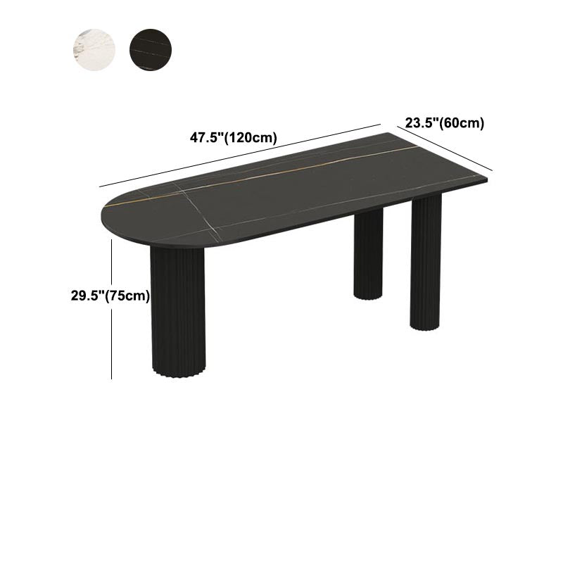 Table de dîner contemporaine en pierre de forme libre, finition mate pour la maison