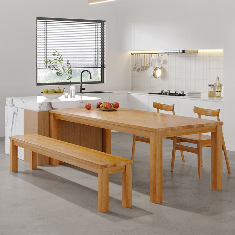 Modern Style Dining Table Rectangle Wood Dining Table with 3 legs