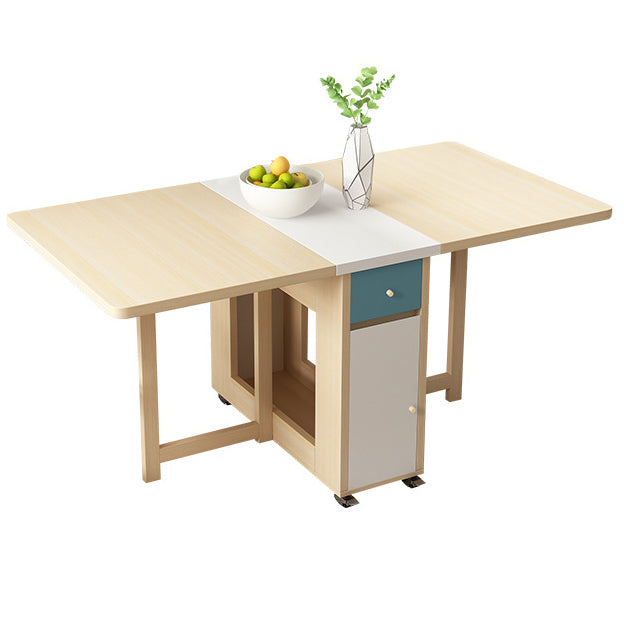 Mid-Century Dining Table Rectangle Wooden Dining Table with Trestle Base
