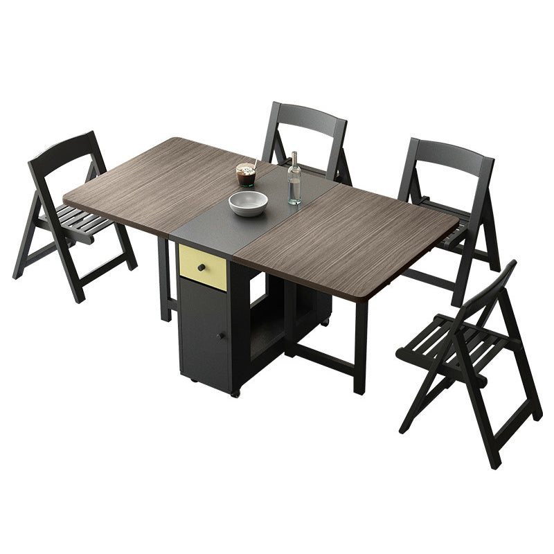 Mid-Century Dining Table Rectangle Wooden Dining Table with Trestle Base