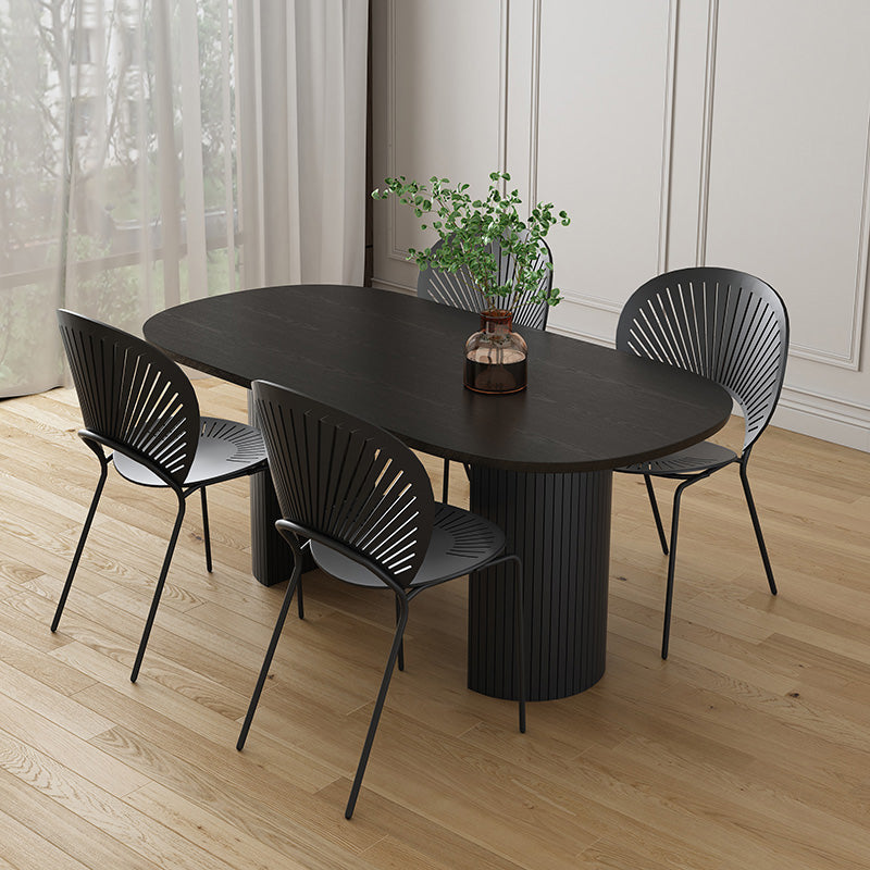 Simplicity Style Furniture Oval Double Pedestal Dining Site Table for Dining Room