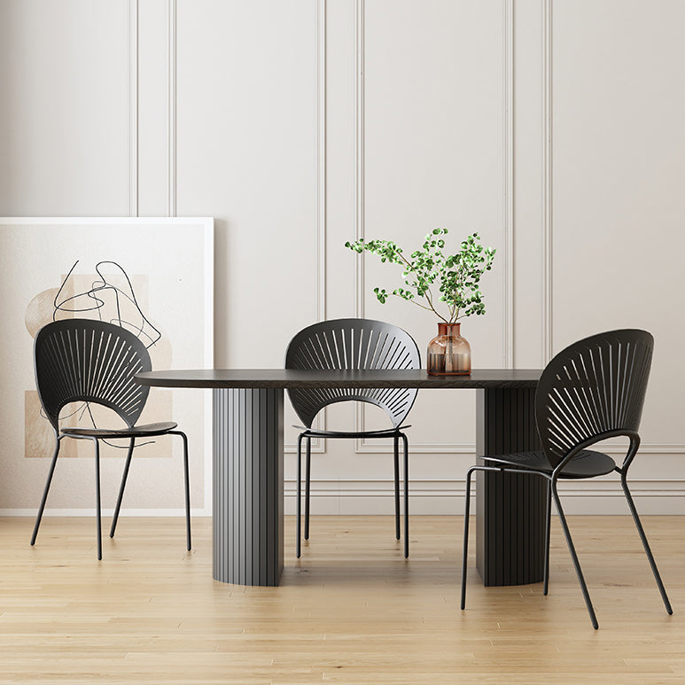 Simplicity Style Furniture Oval Double Pedestal Dining Site Table for Dining Room
