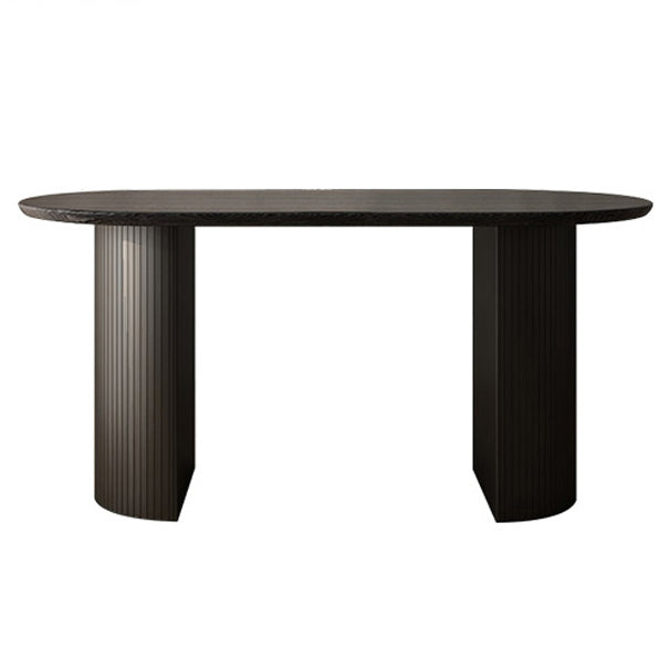 Simplicity Style Furniture Oval Double Pedestal Dining Site Table for Dining Room