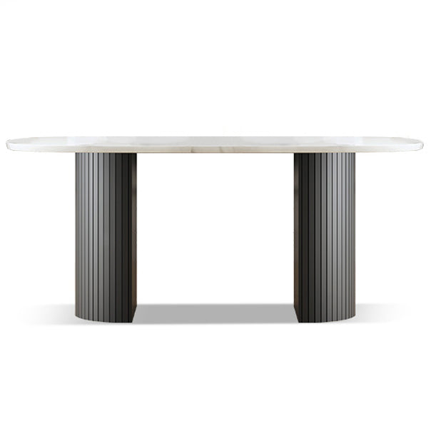 Simplicity Style Furniture Oval Double Pedestal Dining Site Table for Dining Room