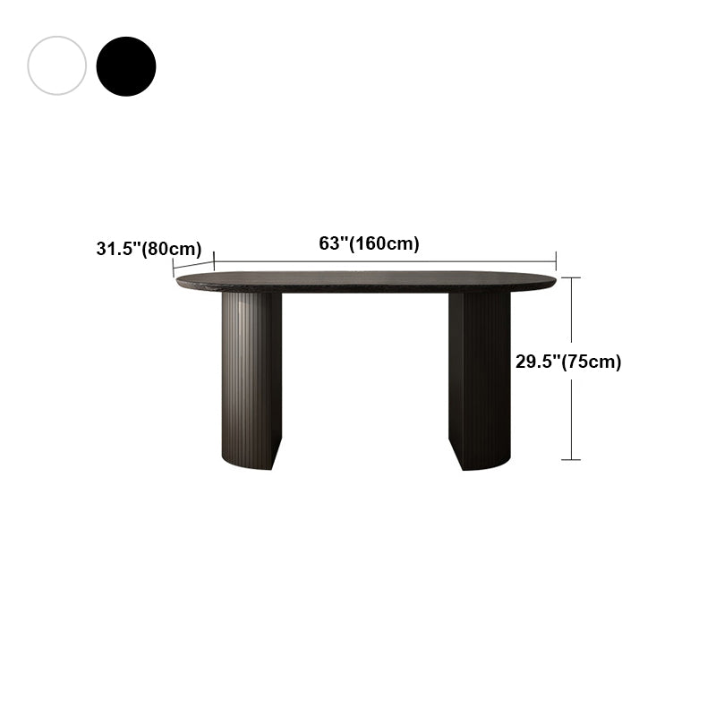Simplicity Style Furniture Oval Double Pedestal Dining Site Table for Dining Room