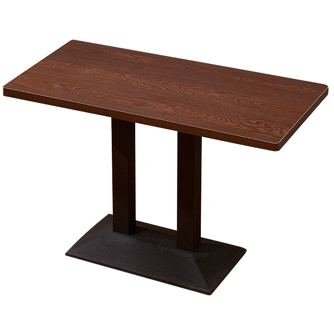 Industrial Wooden Table for Restaurant Dining Table with Pedestal Base in Black